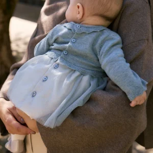 abitino neonata tricot e toulle