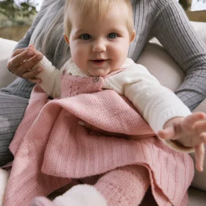 copertina neonata tricot cotone melange