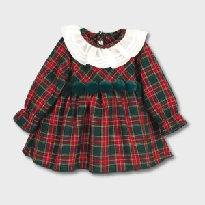 abitino neonata tartan colletto