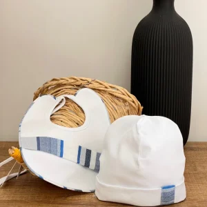 Set Cappello e Bavetta Neonato Cotone Sartoria dei piccoli LR305