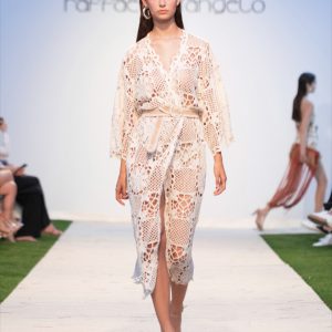 Raffaela D’Angelo kimono lungo pizzo