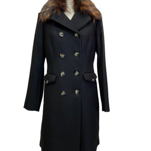 Bazar Deluxe Cappotto doppiopetto con collo staccabile.