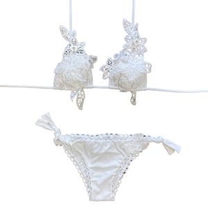 Raffaela D’Angelo Bikini Triangolo pizzo Macramè