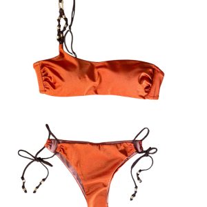 Miss Bikini Luxe Bikini fascia Monospalla con elementi oro