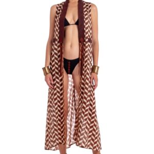 Pin-Up Stars Abito Gilet lungo Stampa Beautiful Tree