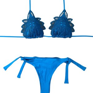 Raffaela D’Angelo Bikini Triangolocon pizzo macrame Pavone