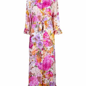 Raffaela D’angelo Caftano lungo stampa fiori