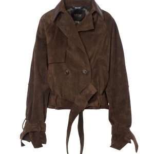 Bazar Deluxe Mini trench in suede con cintura