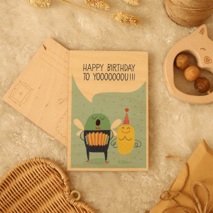 Cartolina In Legno – Happy Birthday To Yoooou!