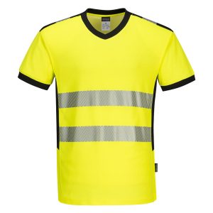 PW310 – T-shirt PW3 con scollo a V Hi-Vis Giallo/Nero