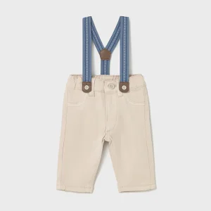 pantaloni neonato+bretelline