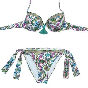 Raffaela D’Angelo Bikini Push Up stampato con frangette