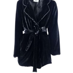 Pink Memories Giacca Kimono in velluto con cintura