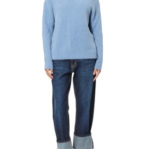 Pink  Memories Maglia alpaca elasticizzata azzurra