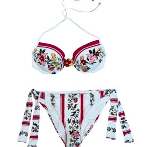 Raffaela D’angelo Bikini Push-Up disegno piazzato rosso con strass