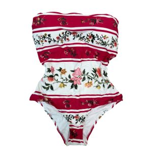 Raffaela D’Angelo Intero a Top stampa Righe e fiori +strass