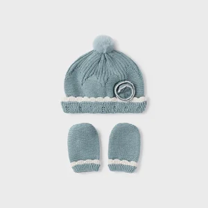 set neonato cappellino+muffole