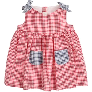 Abito Bambina Vichy Rosso