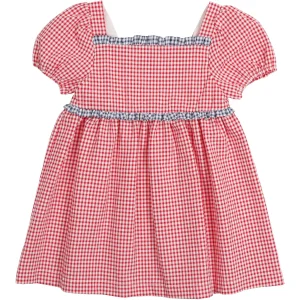 Abito Bambina Vichy Rosso