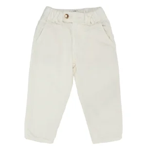 To Be Too pantalone drill bambina in cotone bianco