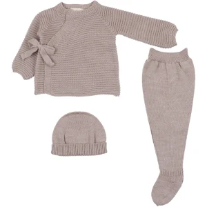 Completo Neonato Misto Lana Beige