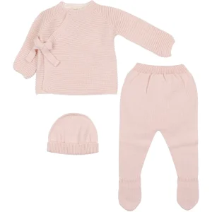 Completo Neonato Misto Lana Rosa