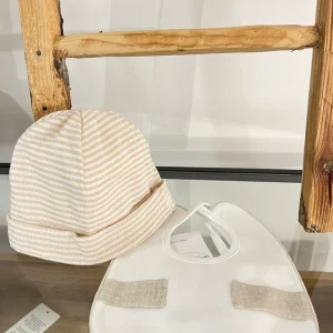 Set Cappello e Bavetta Neonato Cotone Sartoria dei piccoli LR005