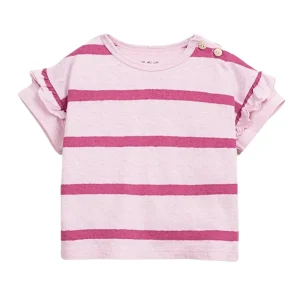 T-shirt a righe Rosa