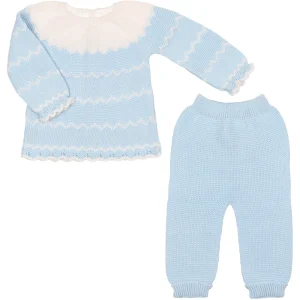 Completo Neonato Azzurro in Maglia