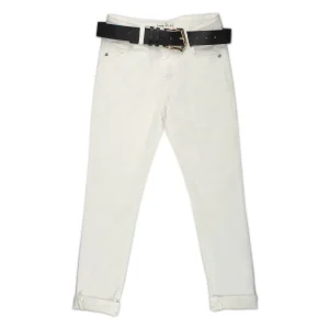 To Be Too jeans bambina in cotone bianco