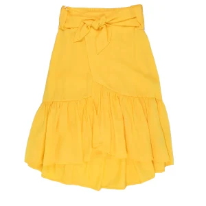 Y-clù gonna bambina linea A in tessuto sintetico giallo